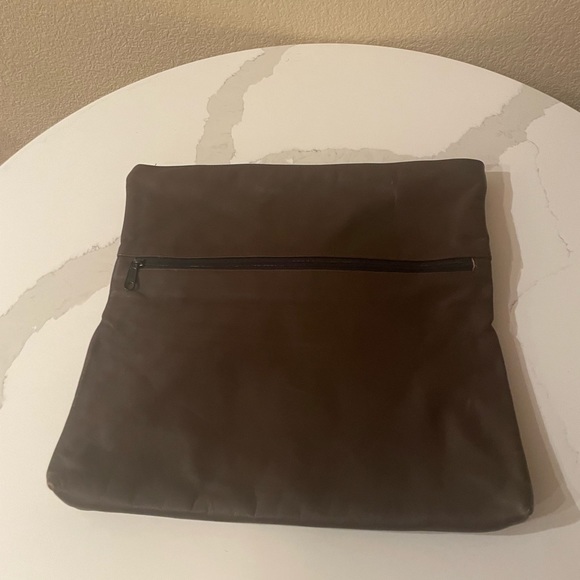 Vintage 70s Brown Leather Jerry Moss Large Clutch Handbag Rare Purse 1970 - Picture 9 of 9